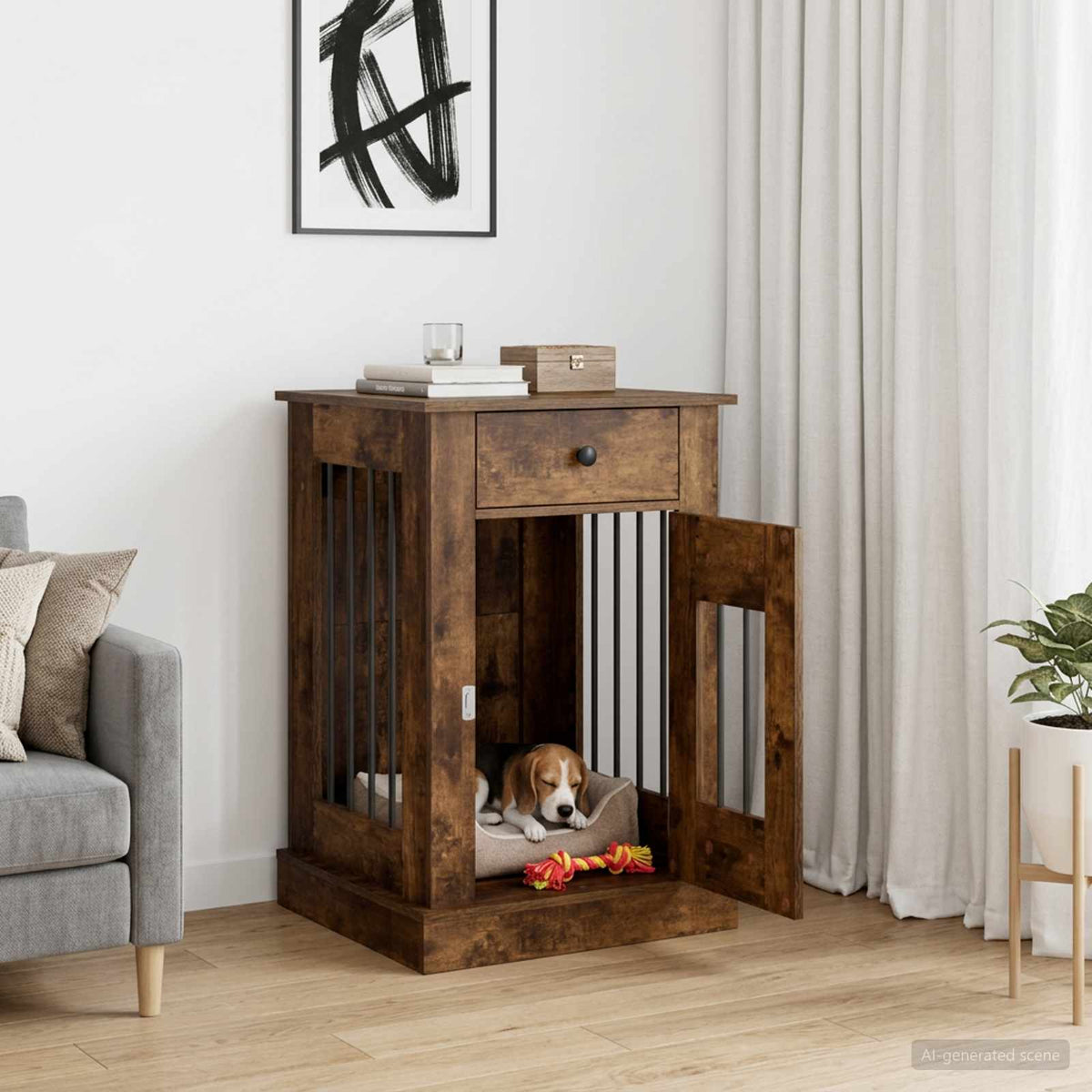 Hond Bench Meubel 50 X 47,5 X 80 Cm Bewerkt Hout