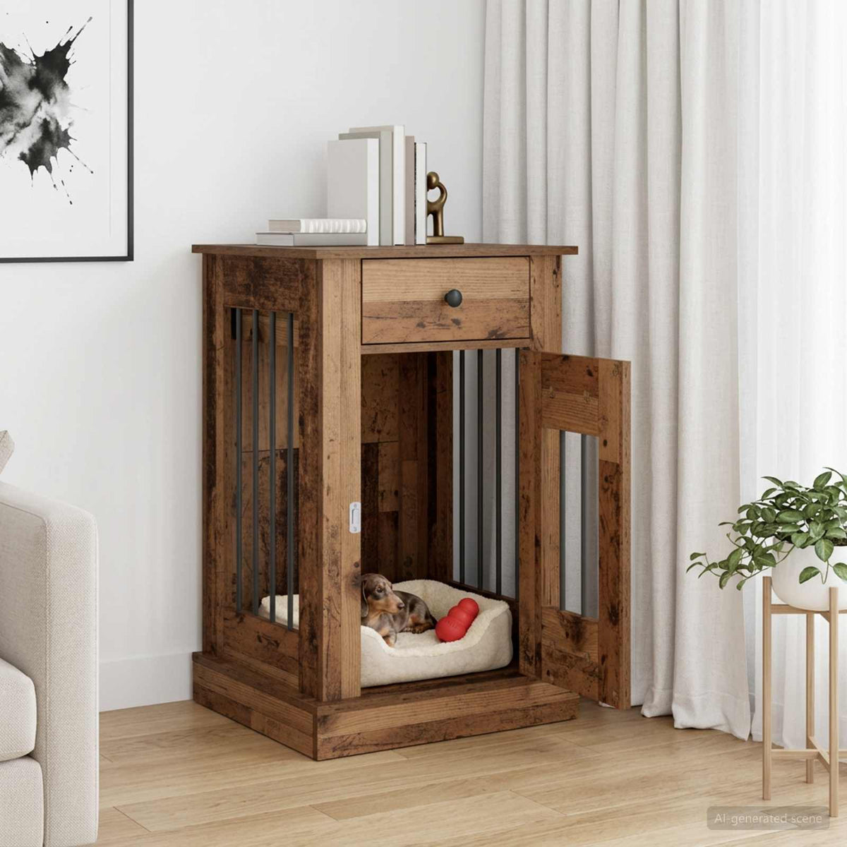 Hond Bench Meubel 50 X 47,5 X 80 Cm Bewerkt Hout