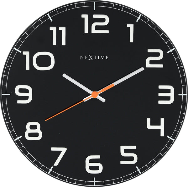 Wall clock - 30 x 3.5 cm - Glass - 'Classy Round'