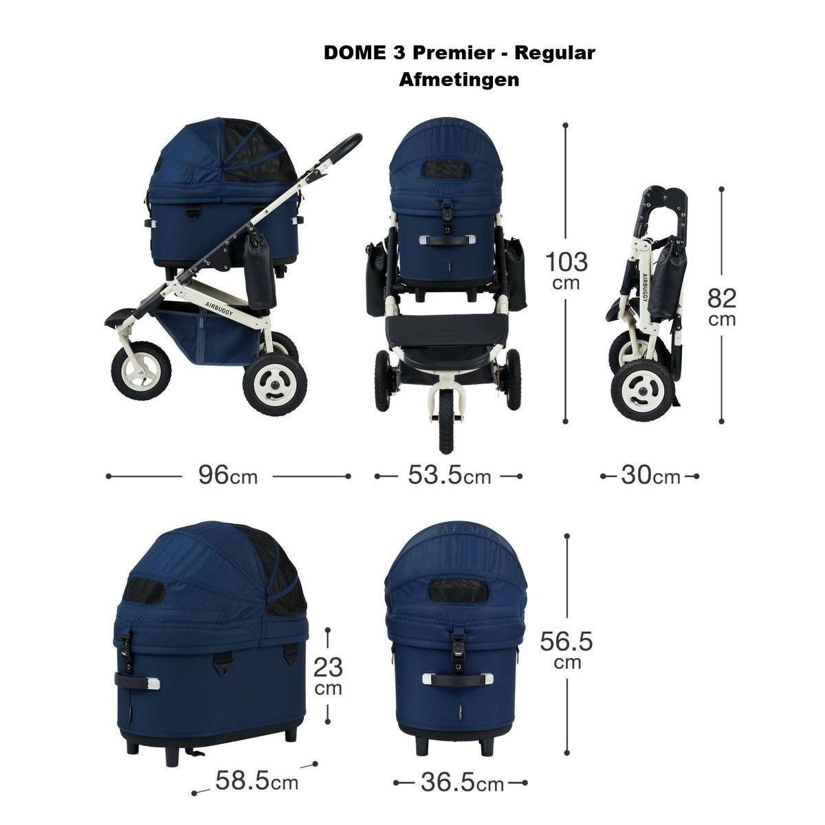 AirBuggy Dome 3 Regular - Earth Grey - hondenbuggy