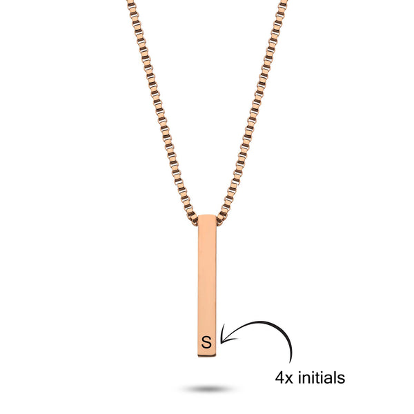 Bar cube initial rosé gold