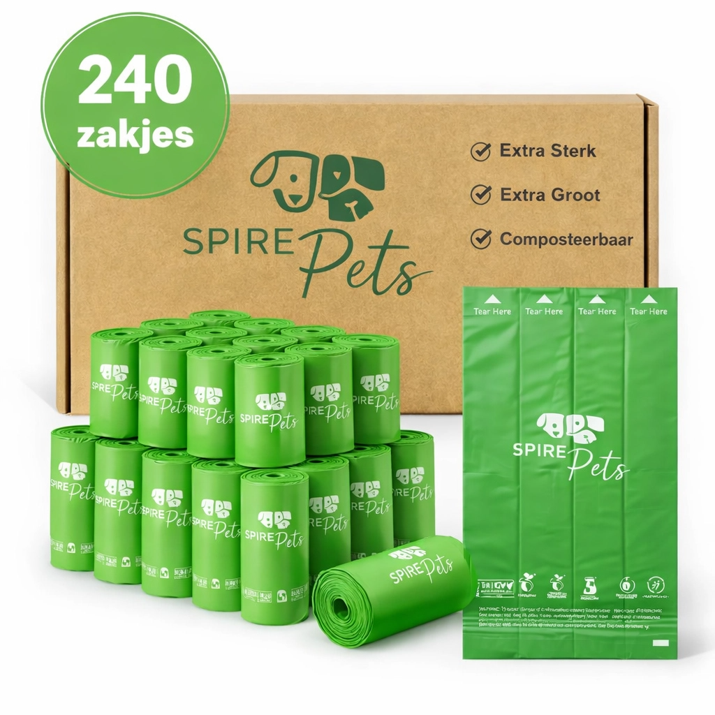 Eco vriendelijke poepzakjes – Extra groot 100% biologisch afbreekbaar
