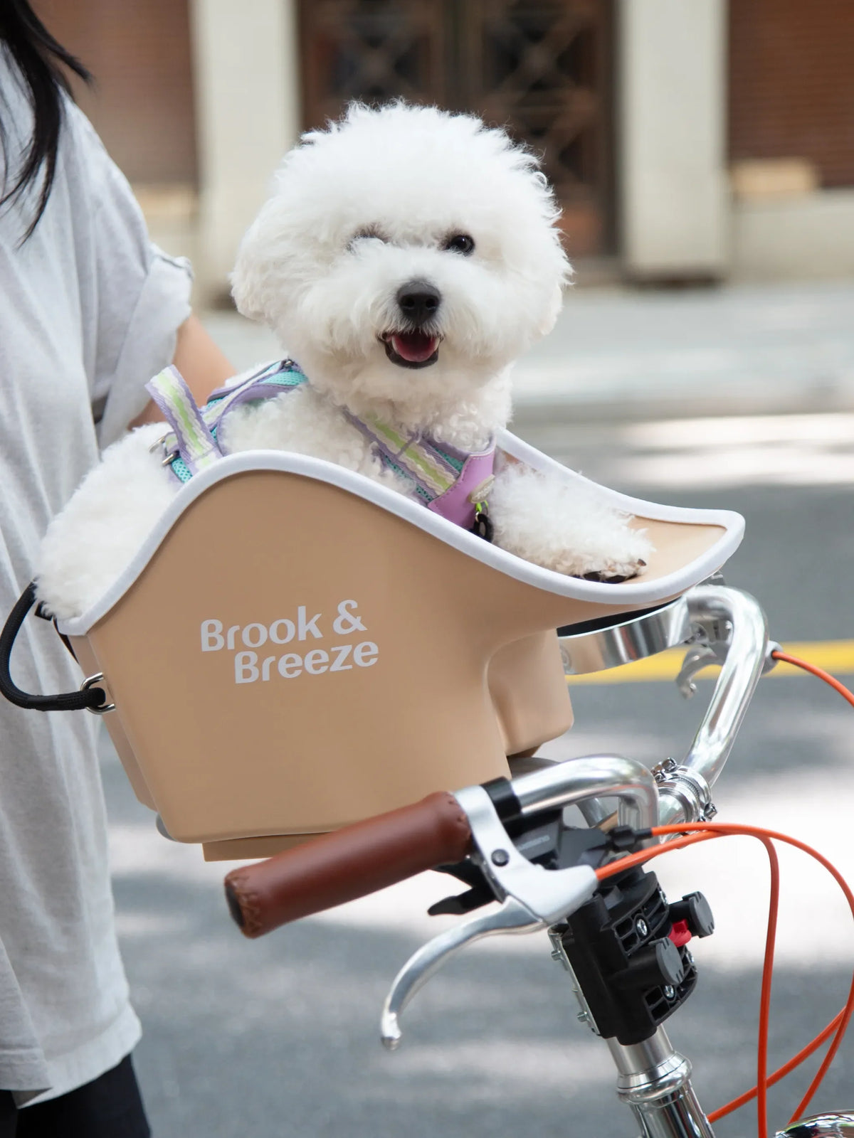B&B Canine Copilot Honden Fietszitje voor Kleine Honden Beige