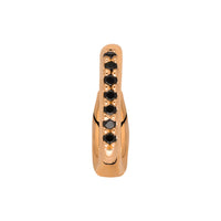 Clip black stones rosé gold