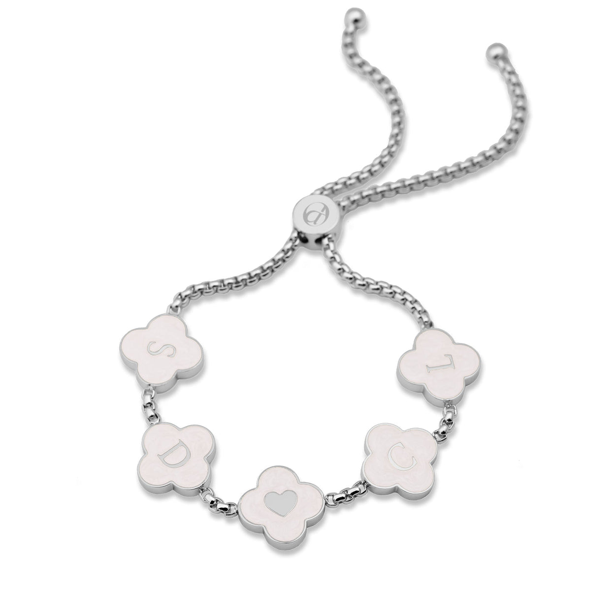 Clover seashell bracelet silver