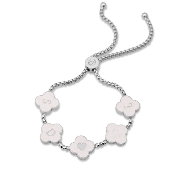 Clover seashell bracelet silver