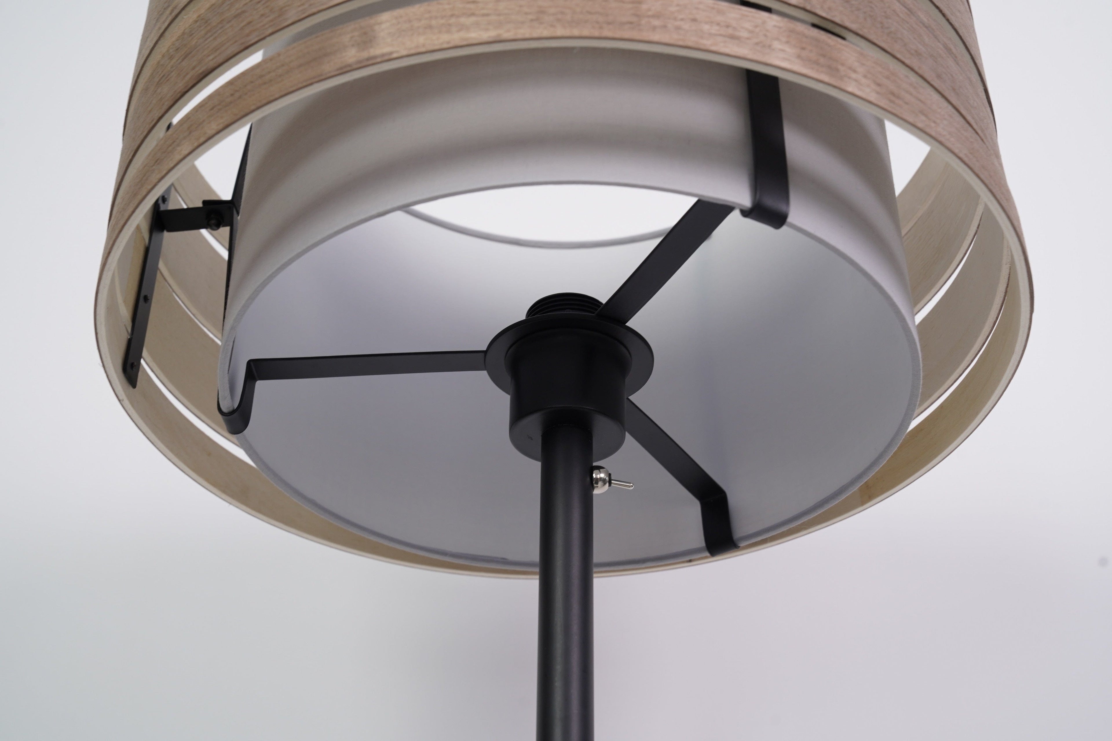 Floor Lamp Stand (Universal E27) 157x35 cm -Metal-Black "Beam"