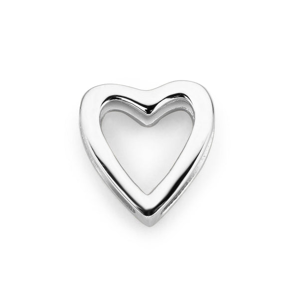 Mesh charm open heart silver