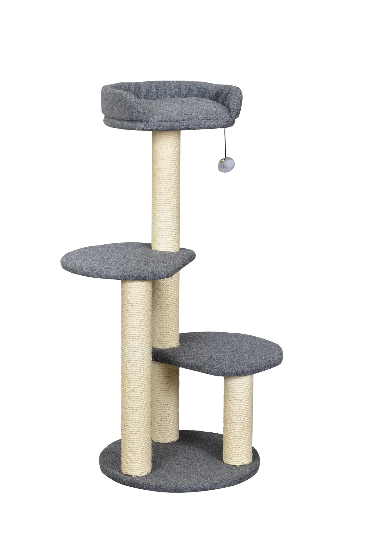 Tommy krabpaal voor volwassen katten - 3 niveaus en pluche bed