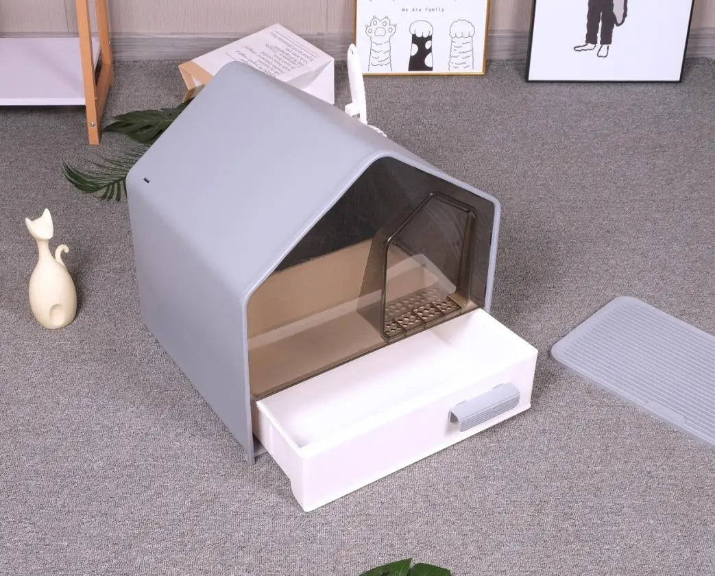Kattenbak - Kattentoilet met schep en kattenbakmat