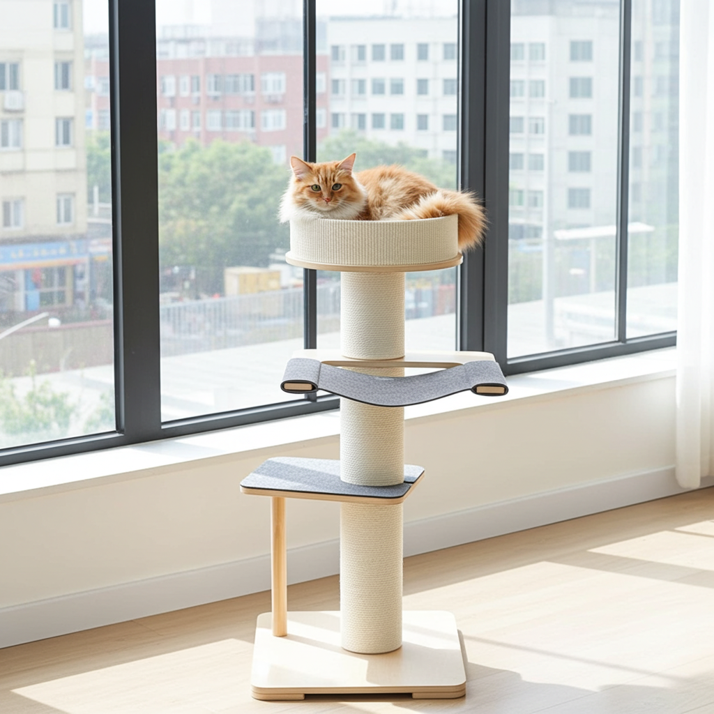 Honeypotcat Kattenboom - krabpaal met kattenmand - 2e KANS