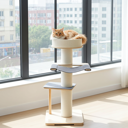 Honeypotcat Kattenboom - krabpaal met kattenmand - 2e KANS