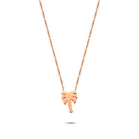 Palm tree necklace rosé gold