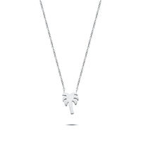 Palm tree necklace silver