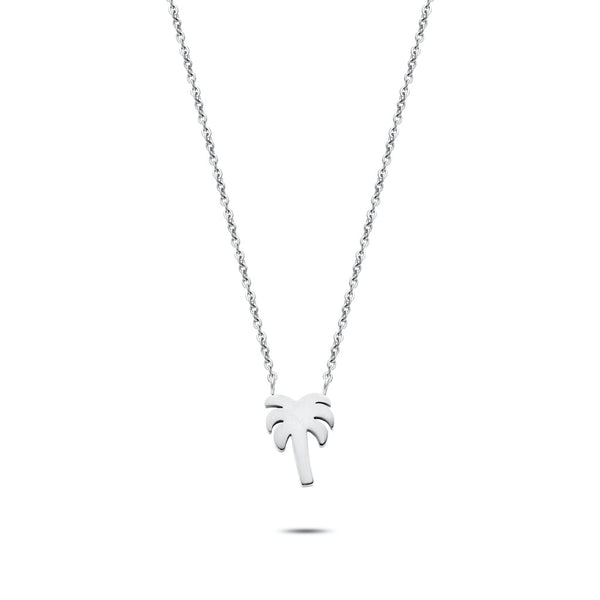 Palm tree necklace silver