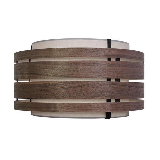 Lamp Shade - Wood (dark walnut veneer)-Fabric - 40 cm -  "Beam"