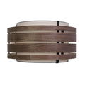 Lamp Shade - Wood (dark walnut veneer)-Fabric - 25 cm -  "Beam"