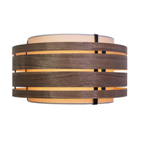 Lamp Shade - Wood (dark walnut veneer)-Fabric - 50 cm -  "Beam"