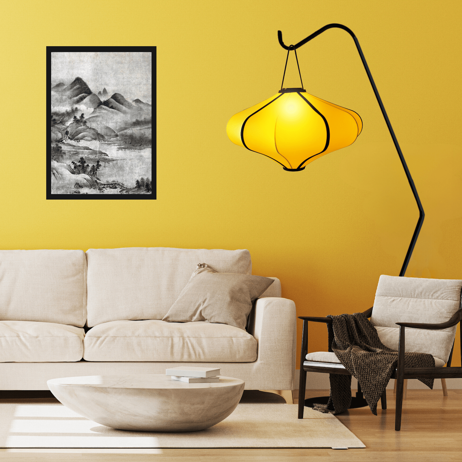 Floor Lamp Stand (for Lumi Lantern) 38x213.5cm-Metal-Black "Lumi"