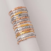 Letter bangle silver