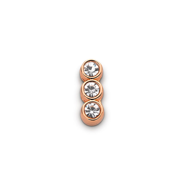 Mesh charm 3 stones rosé gold