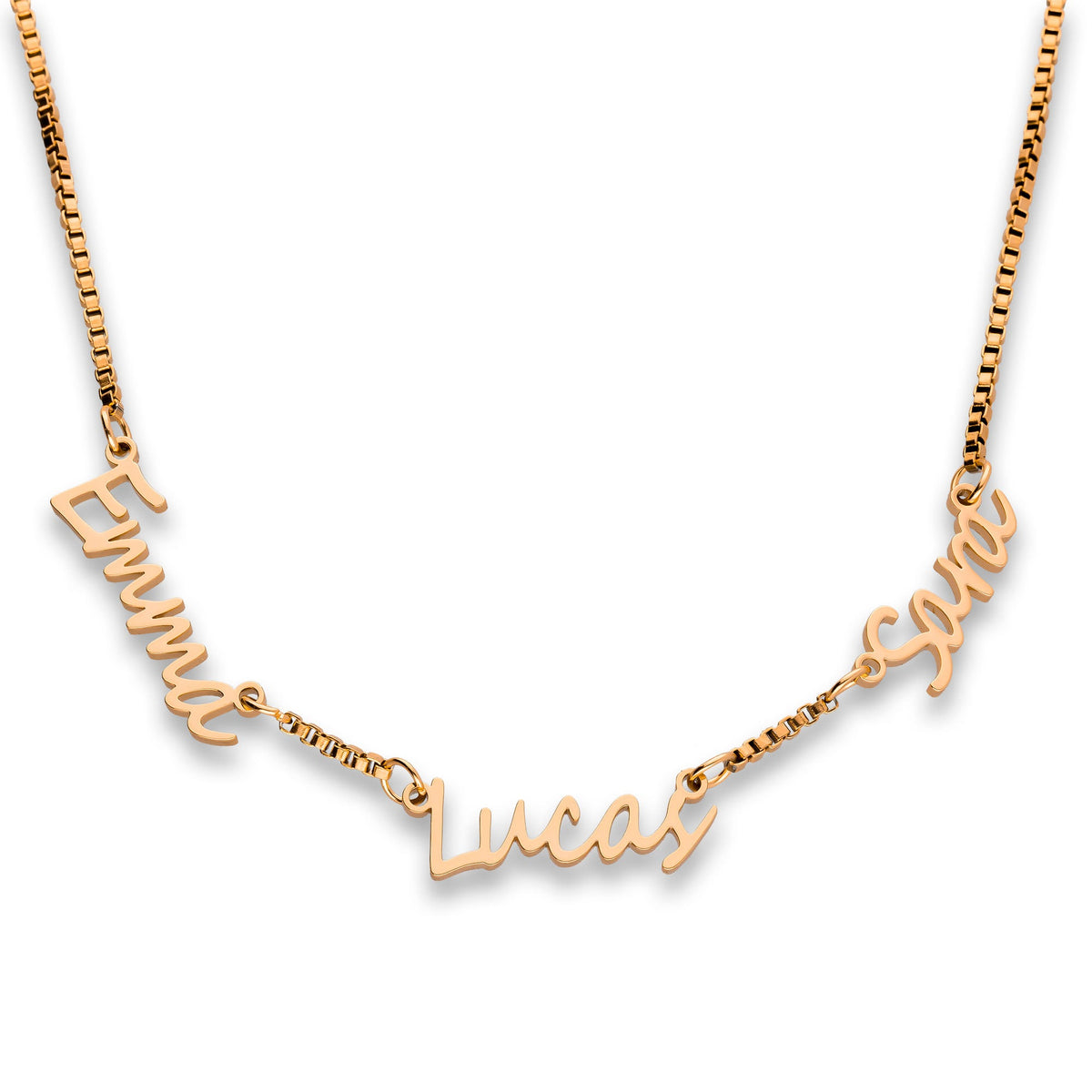 Multi name necklace rosé gold