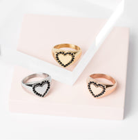 Noir heart rosé gold