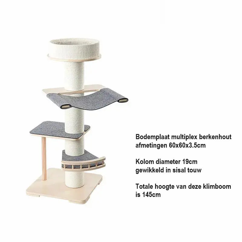 Honeypotcat Kattenboom - krabpaal met kattenmand - 2e KANS