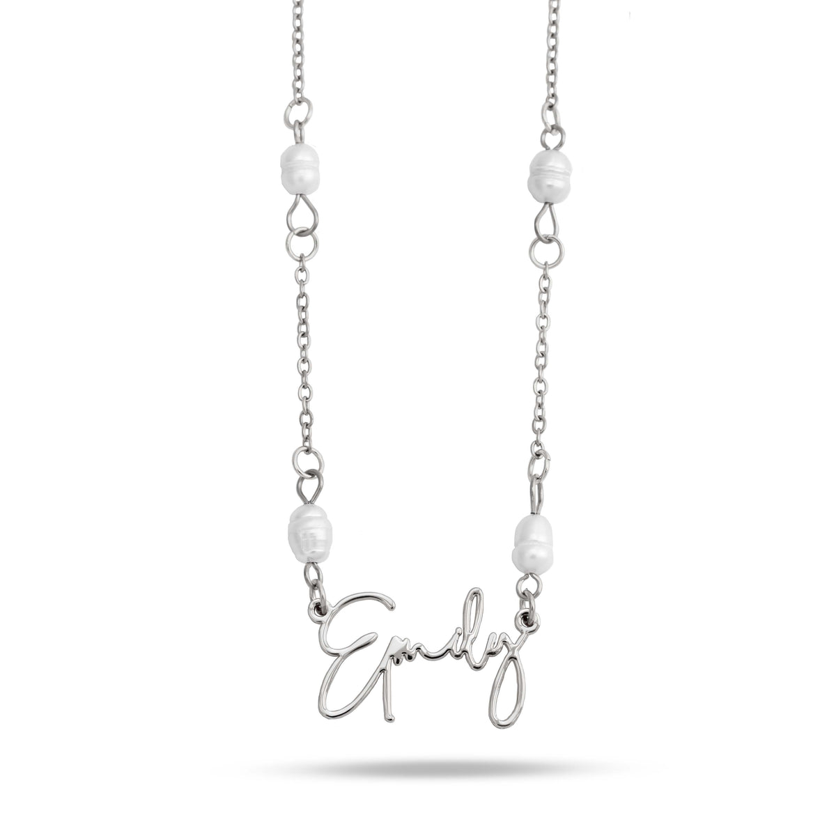 Pearl Noa name necklace silver
