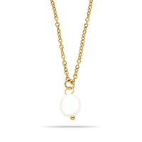 Pearl single necklace gold