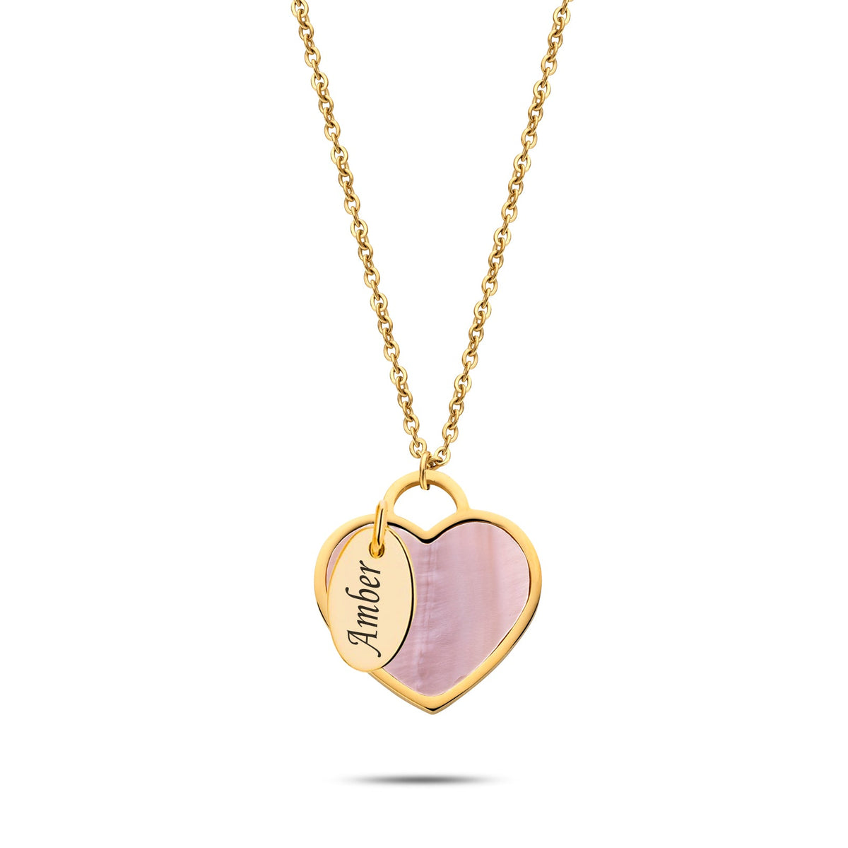 Seashell heart & tag gold