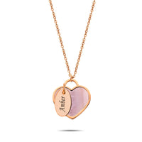 Seashell heart & tag rosé gold