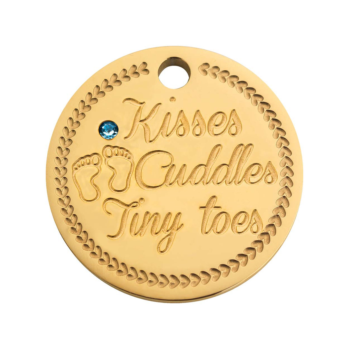 Coin babyfeet blue gold