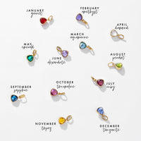 Letter & birthstone necklace gold
