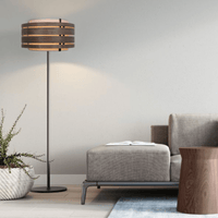 Lamp Shade - Wood (dark walnut veneer)-Fabric - 50 cm -  "Beam"