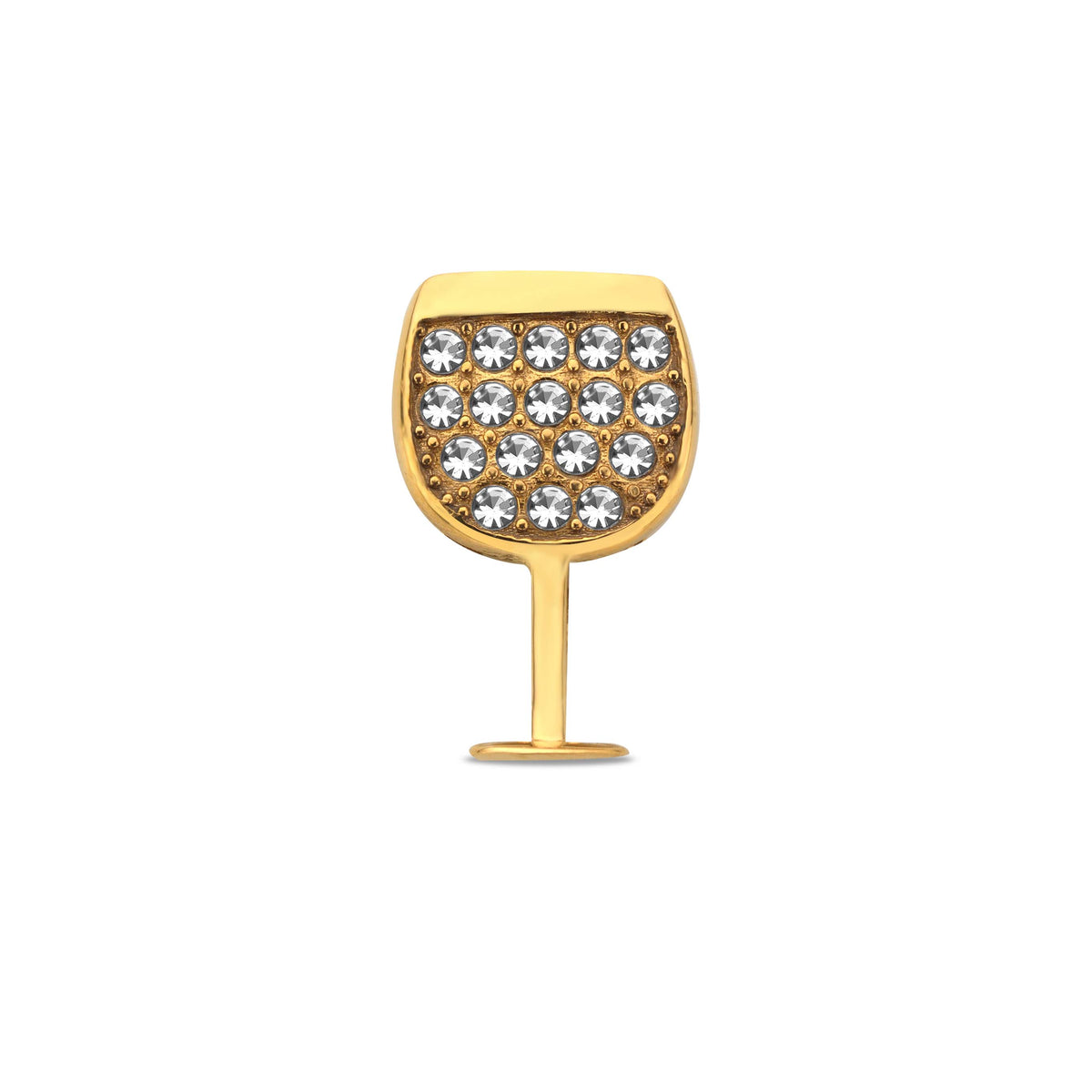 Mesh charm wine glass gold