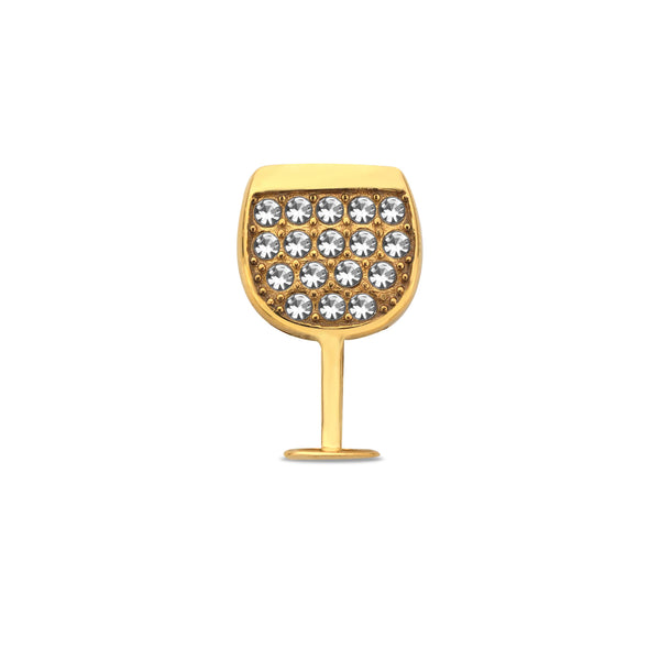 Mesh charm wine glass gold