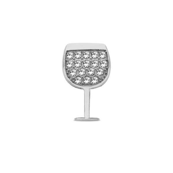 Mesh charm wine glass silver