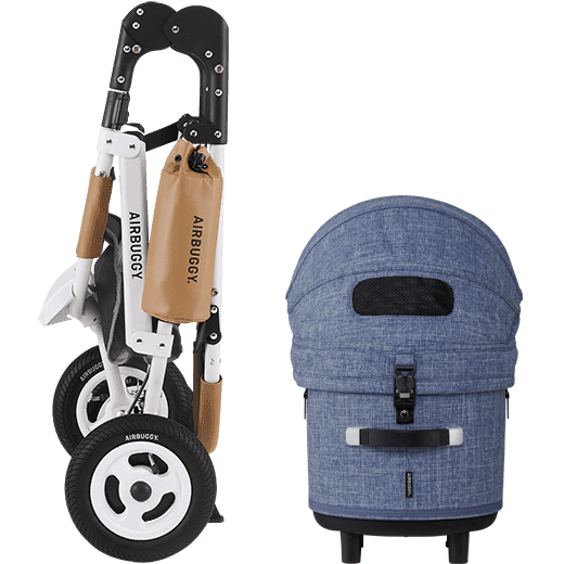 Luxe hondenbuggy AirBuggy DOME 3 Set Regular – Melange Denim