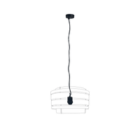 Pendant Electric Unit (Universal E27) 150cm - Stainless Steel wire-Fabric power cable-Black-"Beam"