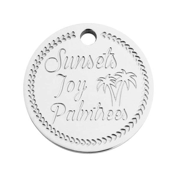Coin palm tree silver