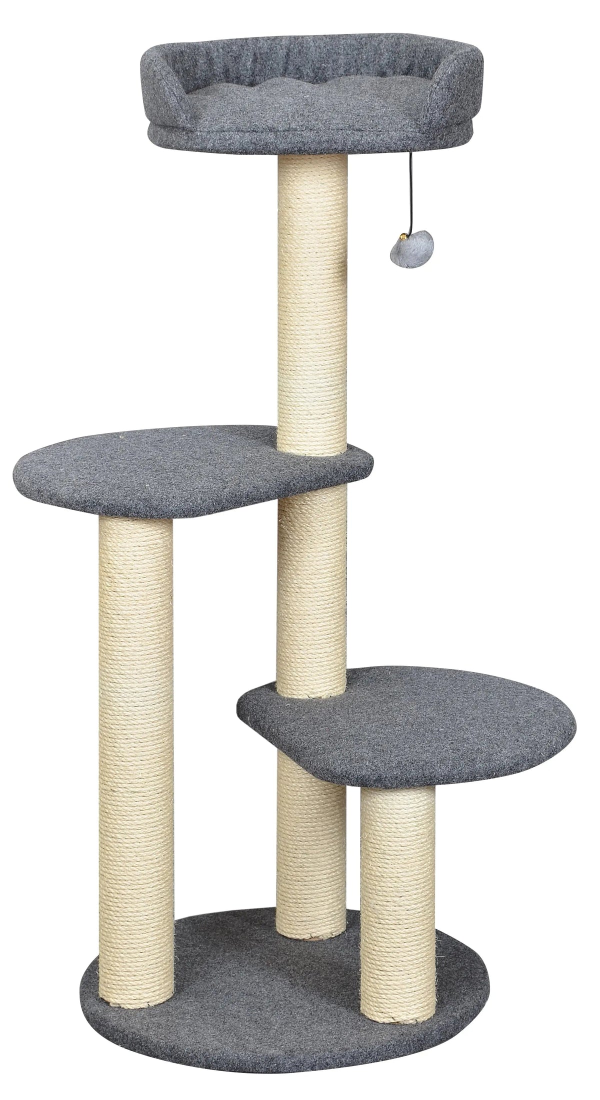 Tommy krabpaal voor volwassen katten - 3 niveaus en pluche bed